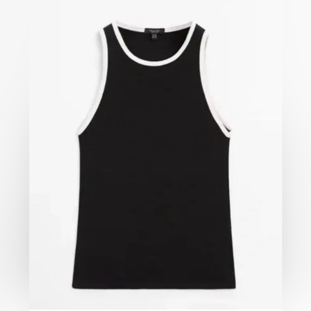 Massimo Dutti black tank with contrast detailing size M